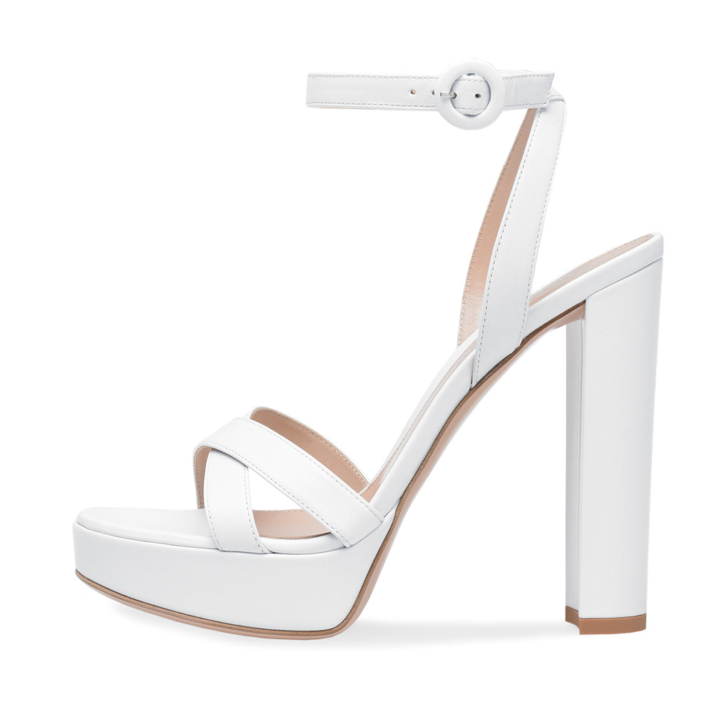 XinziRain platform summer sandals with block heel and ankle strap (8)
